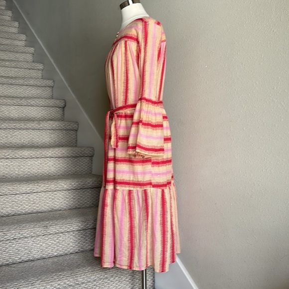 Cece Cabana S M/L Stripped Cotton Long-Sleeve Midi Dress - Picture 2 of 16